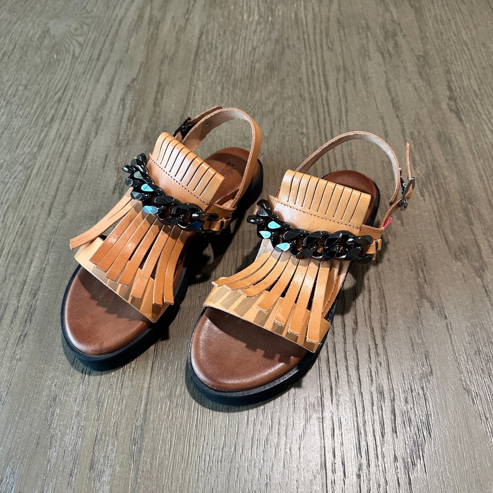 Rosamaro Made in Italy Sandals Brown Leather EU 38 US 7.5 - Picture 4 of 10